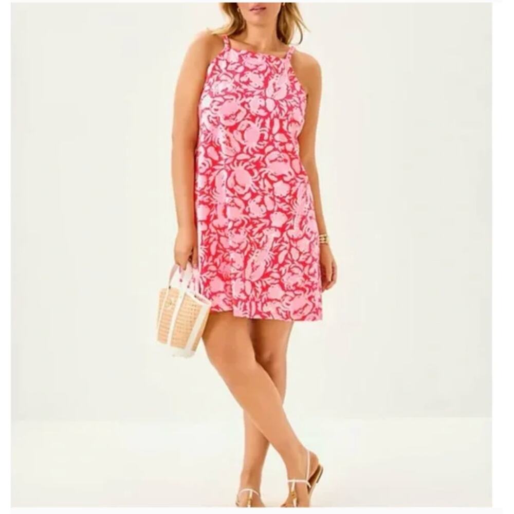 Lilly Pulitzer Kyleigh Dress XS NEW Cane Coral Crab Collab Lobster Prep Coastal